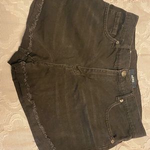Black denim shorts
